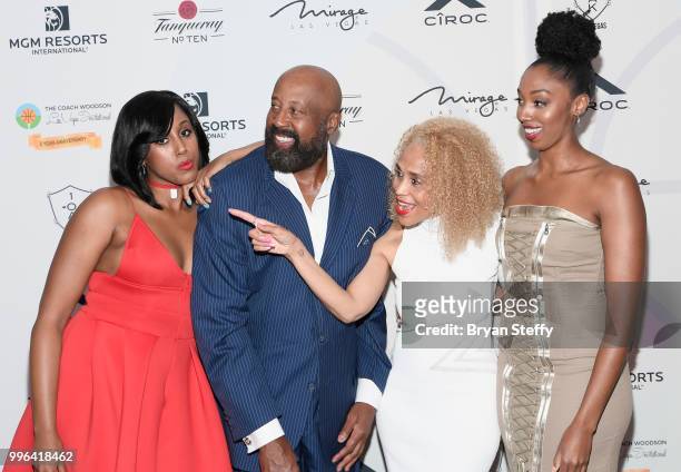 Alexis Woodson, former NBA player and coach Mike Woodson, Terri Woodson and Mariah Woodson attend the 5th Anniversary gala for the Coach Woodson...