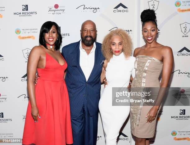 Alexis Woodson, former NBA player and coach Mike Woodson, Terri Woodson and Mariah Woodson attend the 5th Anniversary gala for the Coach Woodson...