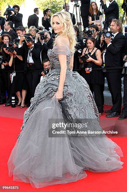 Model Adriana Karembeu attends the premiere of 'Biutiful' held at the Palais des Festivals during the 63rd Annual International Cannes Film Festival...