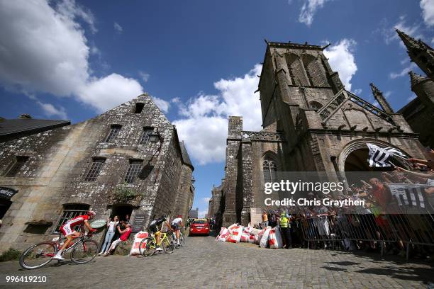 Toms Skujins of Latvia and Team Trek Segafredo, Lilian Calmejane of France and Team Direct Energie and Nicolas Edet of France and Team Cofidis /...