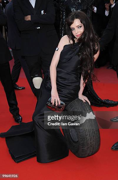 Actress Roxane Mesquida attends the "Biutiful" Premiere at the Palais des Festivals during the 63rd Annual Cannes Film Festival on May 17, 2010 in...