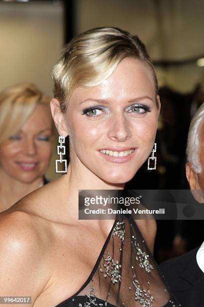 Charlene Wittstock attends the Giorgio Armani Boutique Opening Cocktail Party on September 22, 2008 in Milan, Italy.