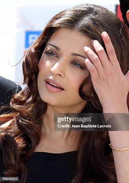 Aishwarya Rai Bachchan attends the 'Raavan' Photocall at the Salon Diane at The Majestic during the 63rd Annual Cannes Film Festival on May 17, 2010...