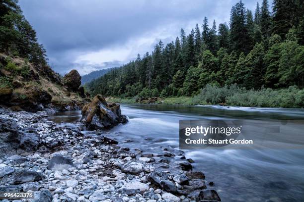 dawn on the wild and scenic rogue river, oregon. - rogue river stock pictures, royalty-free photos & images