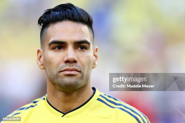 June 28: Radamel Falcao Garcia of Colombia before the 2018 FIFA World Cup Russia group H match between Senegal and Colombia at Samara Arena on June...