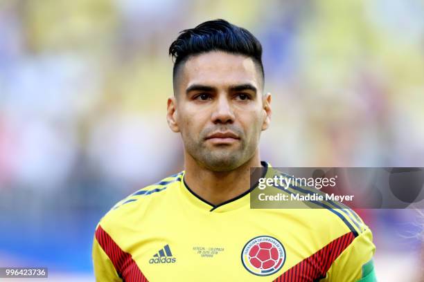 June 28: Radamel Falcao Garcia of Colombia before the 2018 FIFA World Cup Russia group H match between Senegal and Colombia at Samara Arena on June...