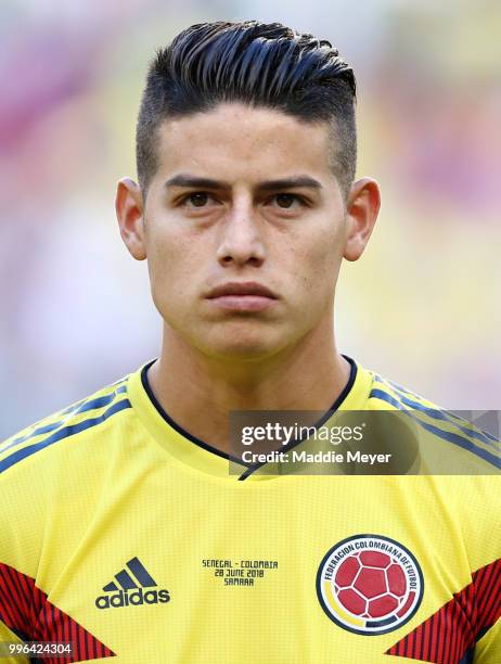 June 28: James Rodriguez of Colombia before the 2018 FIFA World Cup Russia group H match between Senegal and Colombia at Samara Arena on June 28,...