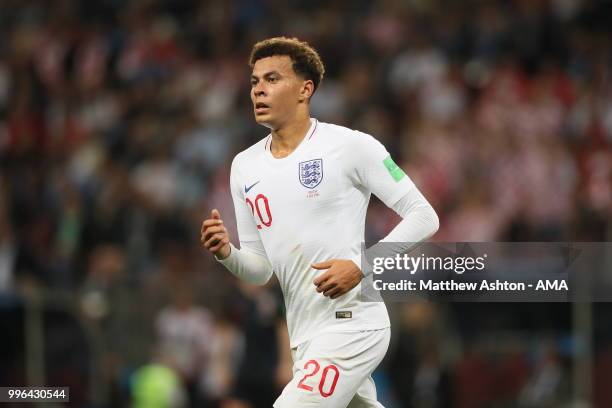 Dele Alli of England during the 2018 FIFA World Cup Russia Semi Final match between England and Croatia at Luzhniki Stadium on July 11, 2018 in...