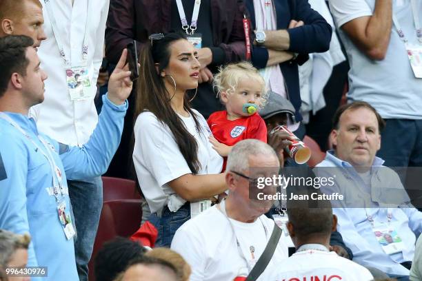 Annie Kilner, girlfriend of Kyle Walker of England during the 2018 FIFA World Cup Russia Semi Final match between England and Croatia at Luzhniki...