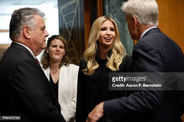 July 11: Sen. Bill Cassidy , at right, and Rep. Peter King , at left speak with White House Senior Advisor Ivanka Trump ahead of a Commerce Committee...