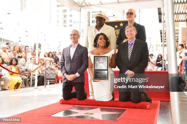 Mitch O'Farrell, Cedric the Entertainer, Niecy Nash, and Ryan Murphyand Leron Gubler pose for a photo as Niecy Nash is honored with a star on the...