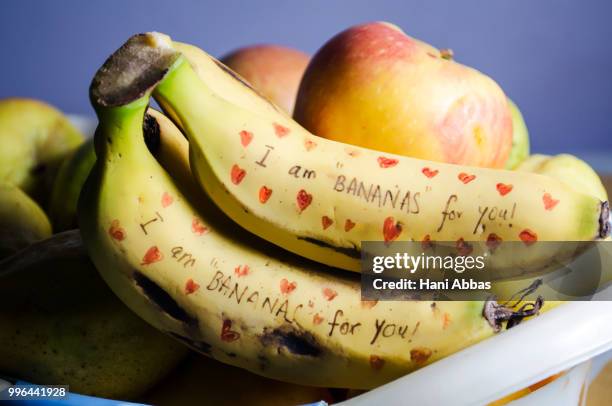 i am bananas for you - love - hani stock pictures, royalty-free photos & images