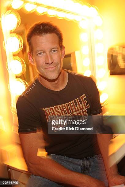Host & Actor James Denton backstage during the "Music City Keep on Playin'" benefit concert at the Ryman Auditorium on May 16, 2010 in Nashville,...