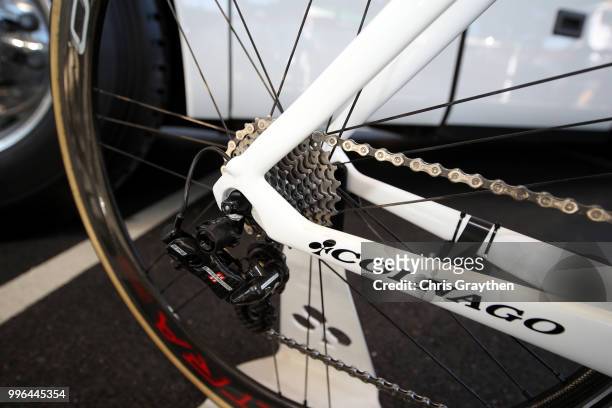 Start / Alexander Kristoff of Norway and UAE Team Emirates / Cassete / Chain / Colnago Bike / Detail View / during stage five of the 105th Tour de...
