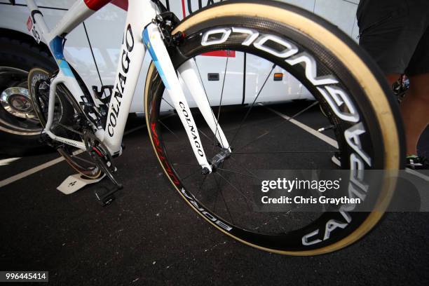 Start / Alexander Kristoff of Norway and UAE Team Emirates / Front Dropout / Hub / Wheel / Colnago Bike / Detail View / during stage five of the...