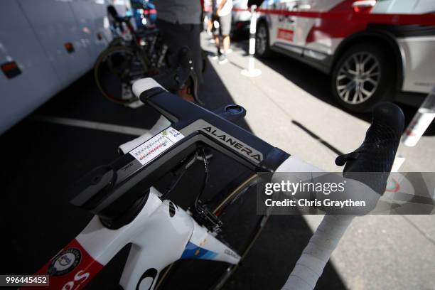 Start / Alexander Kristoff of Norway and UAE Team Emirates / Profile Route / Handlebars / Colnago Bike / Detail View / during stage five of the 105th...