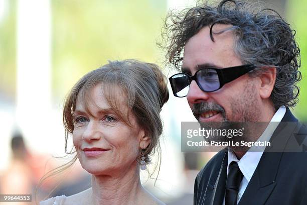 Actress Isabelle Huppert and Cannes President Tim Burton attends "Biutiful" Premiere at the Palais des Festivals during the 63rd Annual Cannes Film...