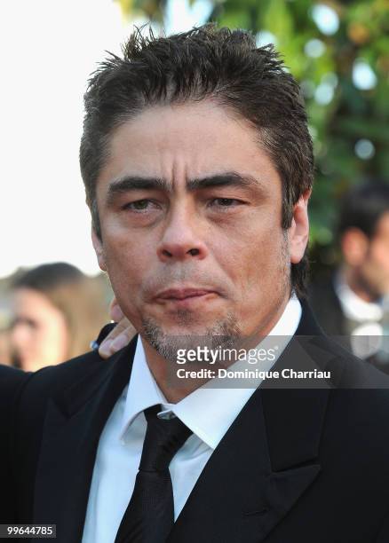 Juror Benicio Del Toro attends the premiere of 'Biutiful' held at the Palais des Festivals during the 63rd Annual International Cannes Film Festival...