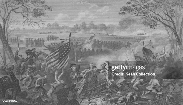 An engraving the battle of Newbern, North Carolina during the US civil war on 14 March 1862.