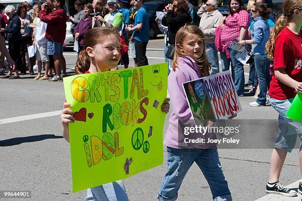 People attend the Crystal Bowersox "American Idol" homecoming on May 14, 2010 in Toledo, Ohio.