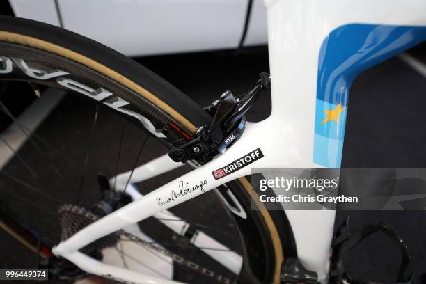 Start / Alexander Kristoff of Norway and UAE Team Emirates / Brake / Colnago Bike / Detail View / during stage five of the 105th Tour de France 2018,...