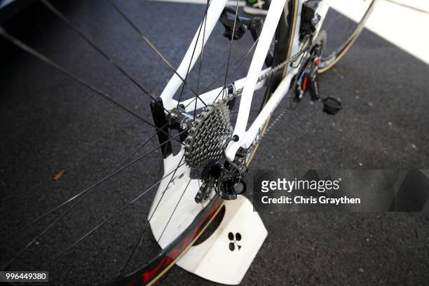 Start / Alexander Kristoff of Norway and UAE Team Emirates / Cassete / Colnago Bike / Detail View / during stage five of the 105th Tour de France...