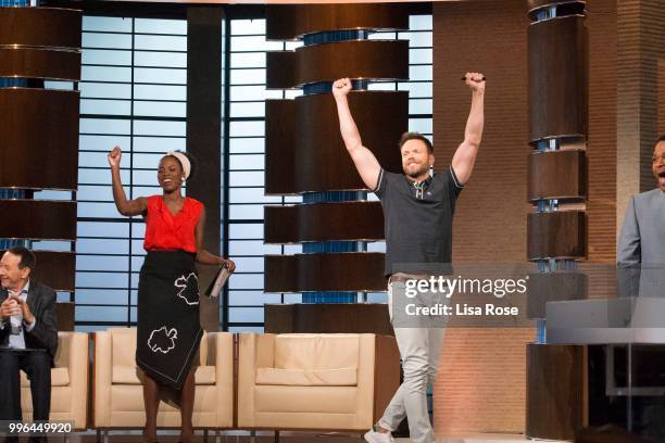 Joel McHale, Sasheer Zamata, Constance Zimmer and Paul Reubens make up the celebrity panel on "To Tell the Truth," Episode 304, airing SUNDAY, JULY...