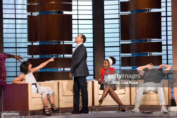 Joel McHale, Sasheer Zamata, Constance Zimmer and Paul Reubens make up the celebrity panel on "To Tell the Truth," Episode 304, airing SUNDAY, JULY...