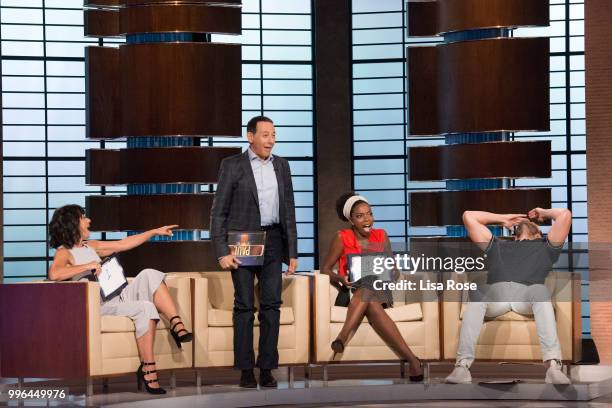 Joel McHale, Sasheer Zamata, Constance Zimmer and Paul Reubens make up the celebrity panel on "To Tell the Truth," Episode 304, airing SUNDAY, JULY...