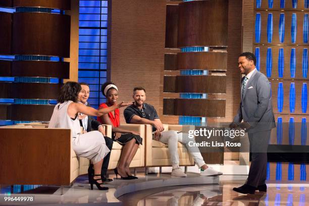 Joel McHale, Sasheer Zamata, Constance Zimmer and Paul Reubens make up the celebrity panel on "To Tell the Truth," Episode 304, airing SUNDAY, JULY...