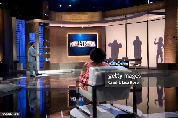 Joel McHale, Sasheer Zamata, Constance Zimmer and Paul Reubens make up the celebrity panel on "To Tell the Truth," Episode 304, airing SUNDAY, JULY...