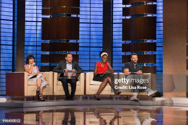 Joel McHale, Sasheer Zamata, Constance Zimmer and Paul Reubens make up the celebrity panel on "To Tell the Truth," Episode 304, airing SUNDAY, JULY...