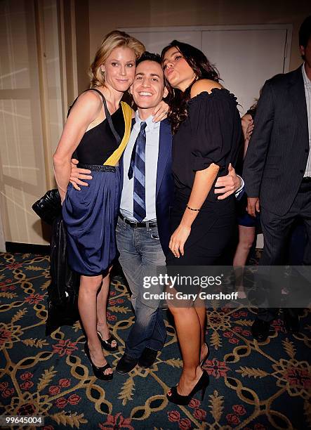 Actress Julie Bowen, producer Jason Winer, and actress Sofia Vergara attend the 69th Annual Peabody Awards at The Waldorf=Astoria on May 17, 2010 in...