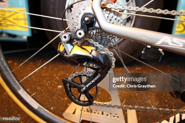 Start / Jakob Fuglsang of Denmark and Astana Pro Team / Derailleur Pulley / Argon Bike / Detail View / during stage five of the 105th Tour de France...