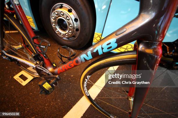 Start / Jakob Fuglsang of Denmark and Astana Pro Team / Pedal / Tacx Bottle Support / Argon Bike / Detail View / during stage five of the 105th Tour...