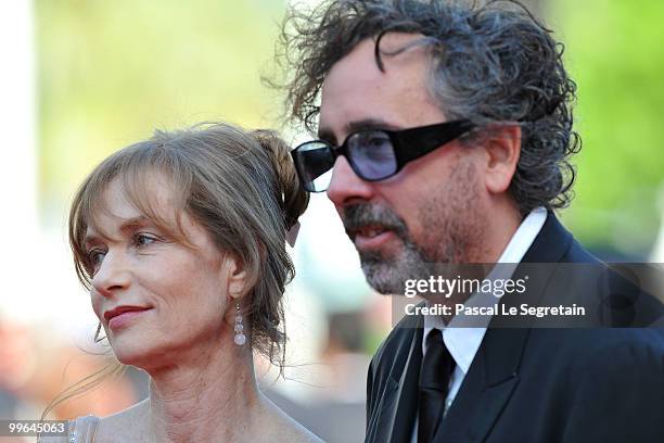 Actress Isabelle Huppert and Cannes President Tim Burton attends "Biutiful" Premiere at the Palais des Festivals during the 63rd Annual Cannes Film...