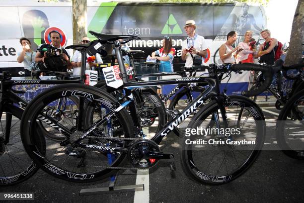 Start / Julian Alaphilippe of France and Team Quick-Step Floors / Specialized S-WORKS Bike / Detail View / during stage five of the 105th Tour de...