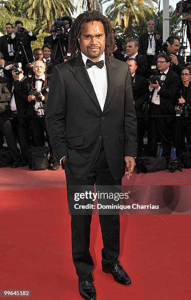 Former footballer Christian Karembeu attends the premiere of 'Biutiful' held at the Palais des Festivals during the 63rd Annual International Cannes...