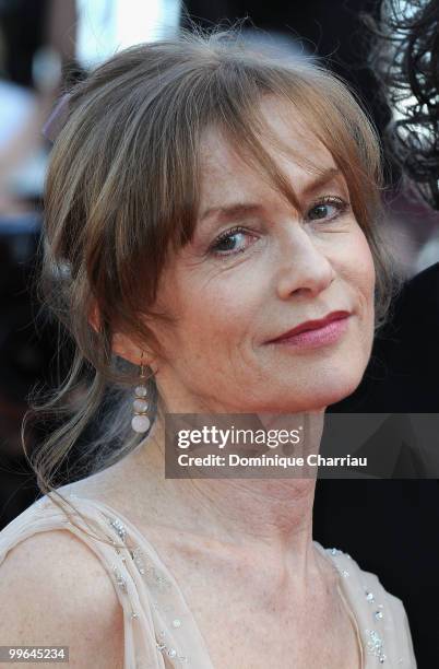 Actress Isabelle Huppert attends the premiere of 'Biutiful' held at the Palais des Festivals during the 63rd Annual International Cannes Film...