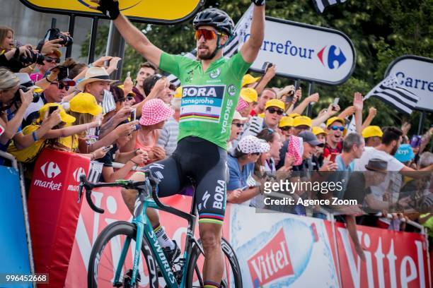 Peter Sagan of team BORA takes 1st place during the stage 05 of the Tour de France 2018 on July 11, 2018 in Quimper, France.