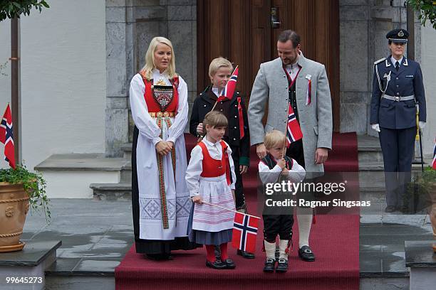 Crown Princess Mette-Marit of Norway, Princess Ingrid Alexandra of Norway, Marius Borg Hoiby, Prince Sverre Magnus of Norway and Crown Prince Haakon...