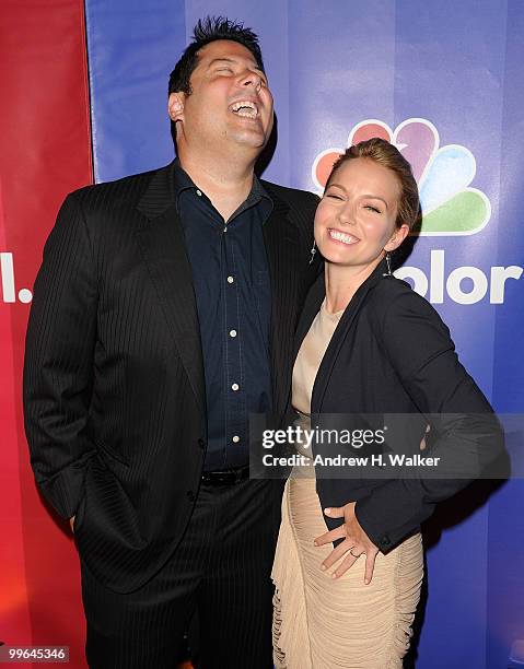 Actors Greg Grunberg and Becki Newton attend the 2010 NBC Upfront presentation at The Hilton Hotel on May 17, 2010 in New York City.
