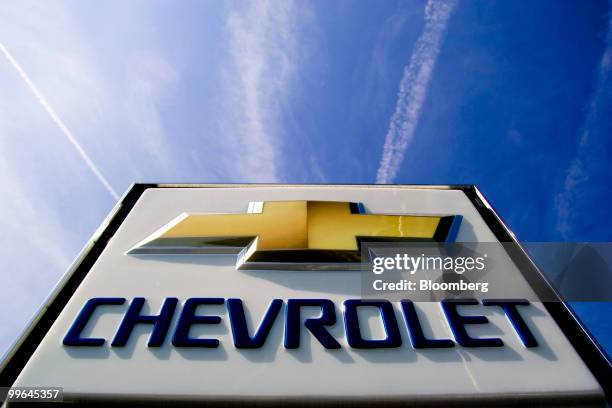 General Motors Co. Chevrolet sign stands at Bobby Murray Chevrolet dealership in Raleigh, North Carolina, U.S., on Saturday, May 15, 2010. General...