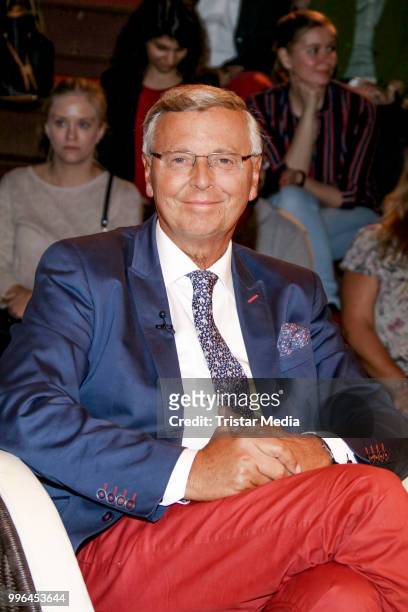 German politician Wolfgang Bosbach during the 'Markus Lanz' TV show on July 11, 2018 in Hamburg, Germany.