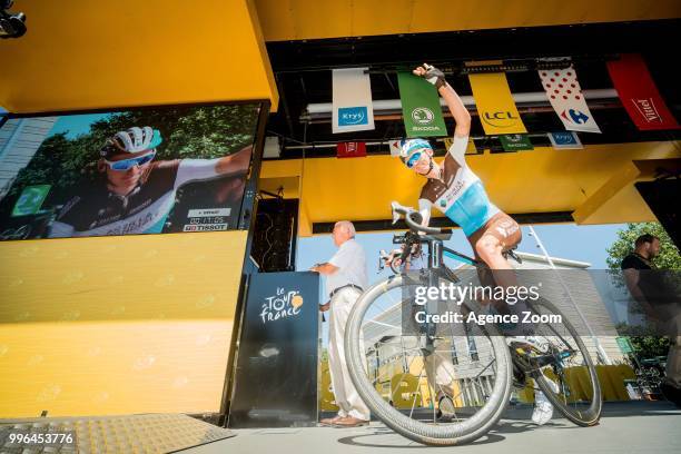 Romain Bardet of team AG2R LA MONDIALE during the stage 05 of the Tour de France 2018 on July 11, 2018 in Quimper, France.