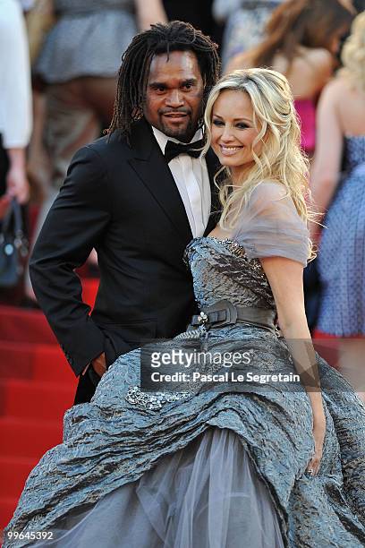 Former footballer Christian Karembeu and model Adriana Karembeu attends "Biutiful" Premiere at the Palais des Festivals during the 63rd Annual Cannes...