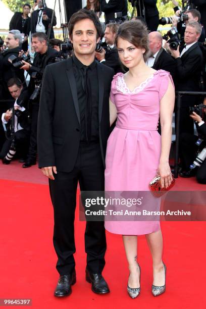 Juror Gael Garcia Bernal and girlfriend Dolores Fonzi attend the premiere of 'Biutiful' held at the Palais des Festivals during the 63rd Annual...