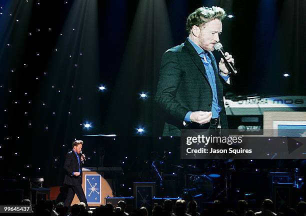 Comedian Conan O'Brien performs at The Midland by AMC on May 16, 2010 in Kansas City, Missouri.