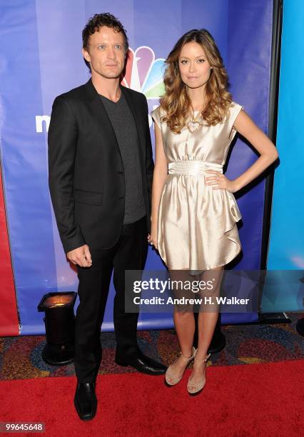 Actors David Lyons and Summer Glau attend the 2010 NBC Upfront presentation at The Hilton Hotel on May 17, 2010 in New York City.