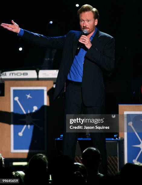 Comedian Conan O'Brien performs at The Midland by AMC on May 16, 2010 in Kansas City, Missouri.